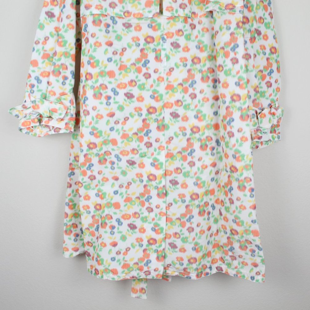 NEW Tory Burch Double-breast Runway Trench Coat, Tossed Confetti, Size10, Belted - Picture 14 of 16
